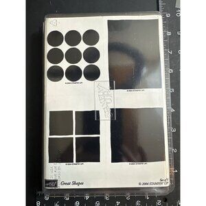 Stampin Up! Great Shapes Background Journal Rubber Wood-Mounted Stamp Set